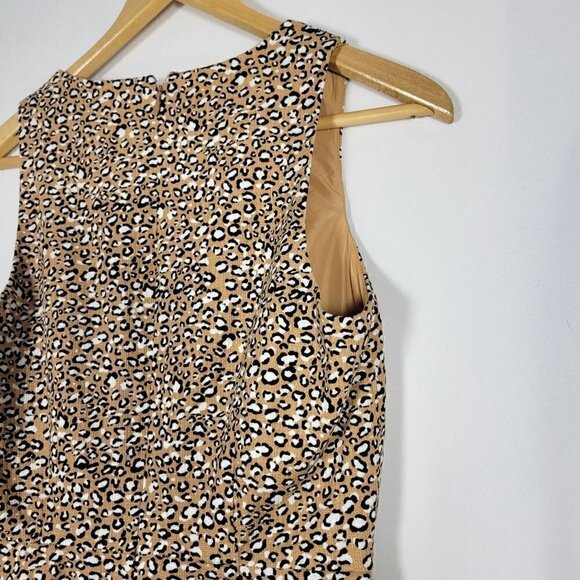 J. Crew Women's Basketweave Animal Print Sheath Dress Fully Lined Size 2 - Picture 8 of 13